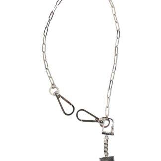 Silver Tone Metal Chain DG Logo Pendant Men Necklace