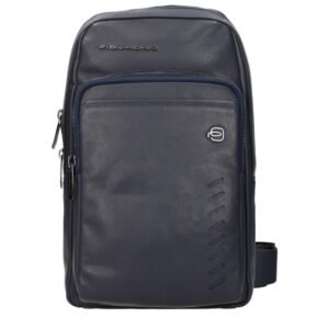 Blue Leather Crossbody Bag