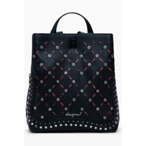 Nero Polyurethane Women Mini Backpack