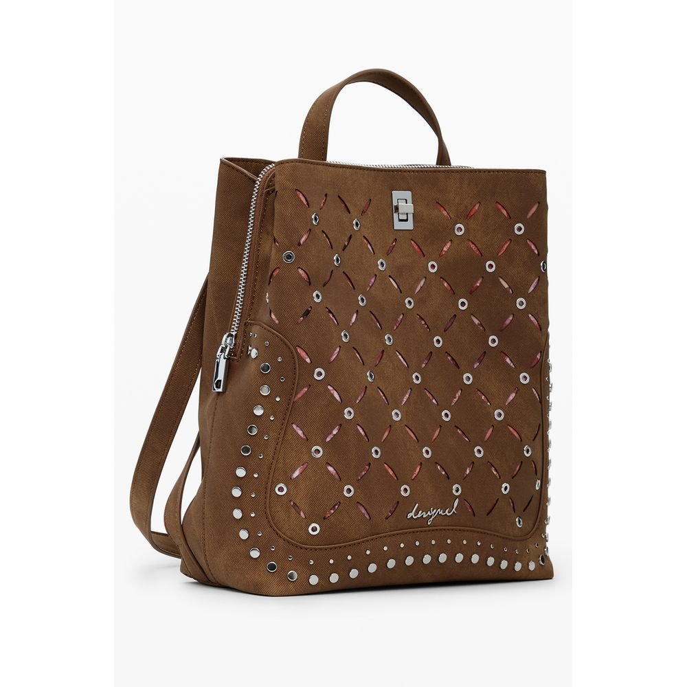 Marrone Poliuretano Women Backpack - Image 2