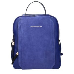 Blue Leather Backpack