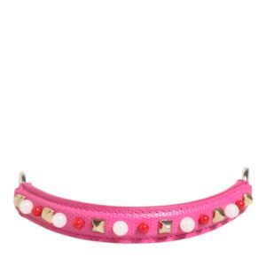 Pink Embellished Leather Bag Handle Women Shoulder Strap