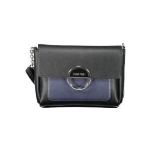 Black Polyurethane Women Shoulder Bag