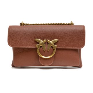 Brown Leather Love Boucle Riga Shoulder Bag