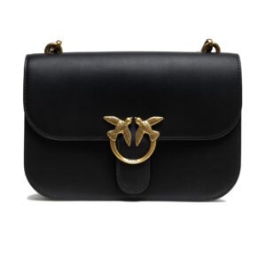 Black Leather Love Bell Classic Shoulder Bag