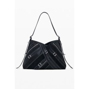 Nero Polyurethane Women Shoulder Bag