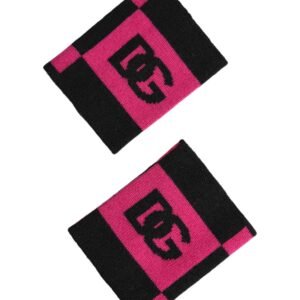 Black Pink DG Logo Cashmere 1 Pair Wristband