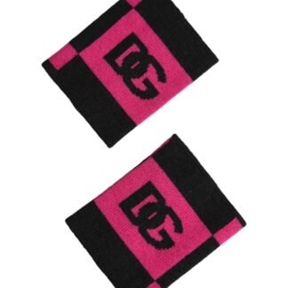Black Pink DG Logo Cashmere 1 Pair Wristband
