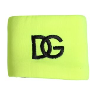 Yellow Green Silk DG Logo Men Wristband