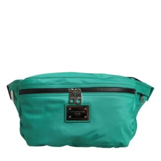 Green Logo Plaque Nylon Waist Fanny Pack Men's Borse Bag
