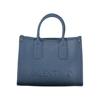 Blue Polyurethane Women's Bag