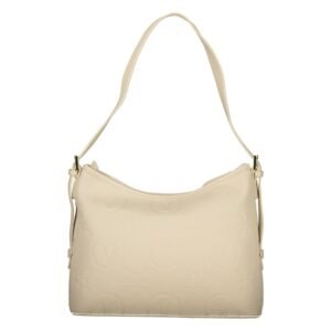 Beige Polyurethane Womens Bag