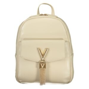 Beige Polyurethane Women's Backpack