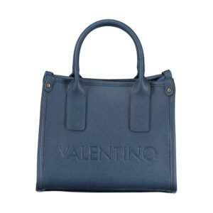 Blue Polyurethane Women's Bag