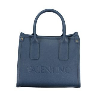 Blue Polyurethane Women's Bag