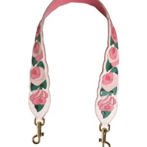 Strap White Floral Calf Leather Bag Accessory Shoulder